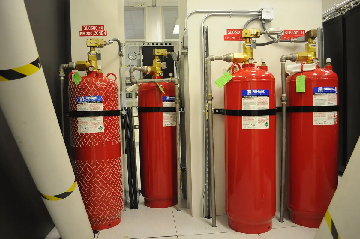 Gas fire suppression systems